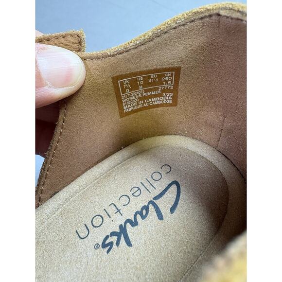 Clark’s Collection Women’s Wedge Sandal Woven Toe Strap, Ankle Buckle Size 10 - Picture 5 of 7